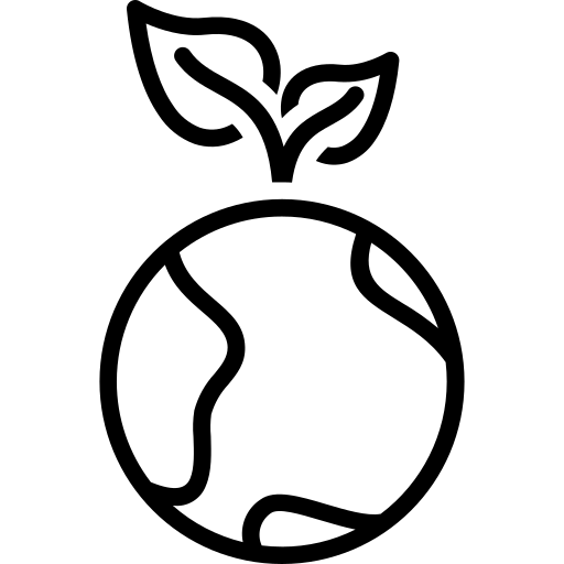 icon of the earth with leaves coming out