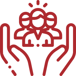 hands holding people icon