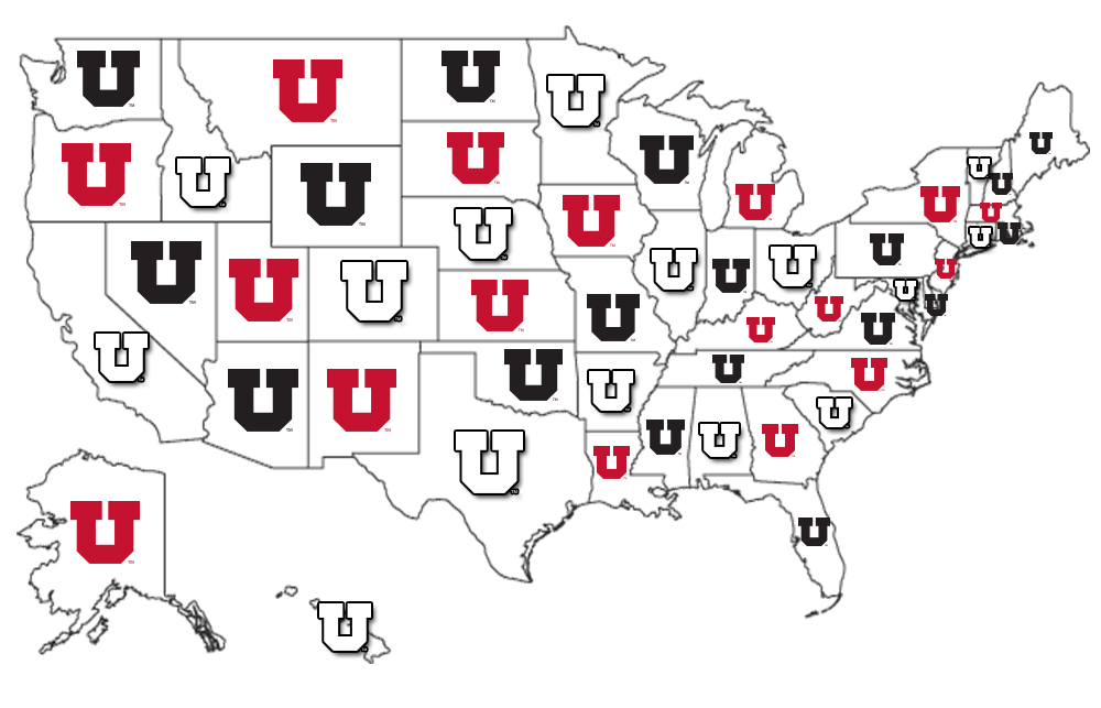 University of Utah logo in all United States